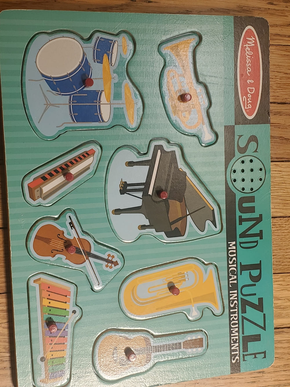 Melissa & Doug Sound Puzzle 2pc. - Musical Instruments & Wheels On The Bus